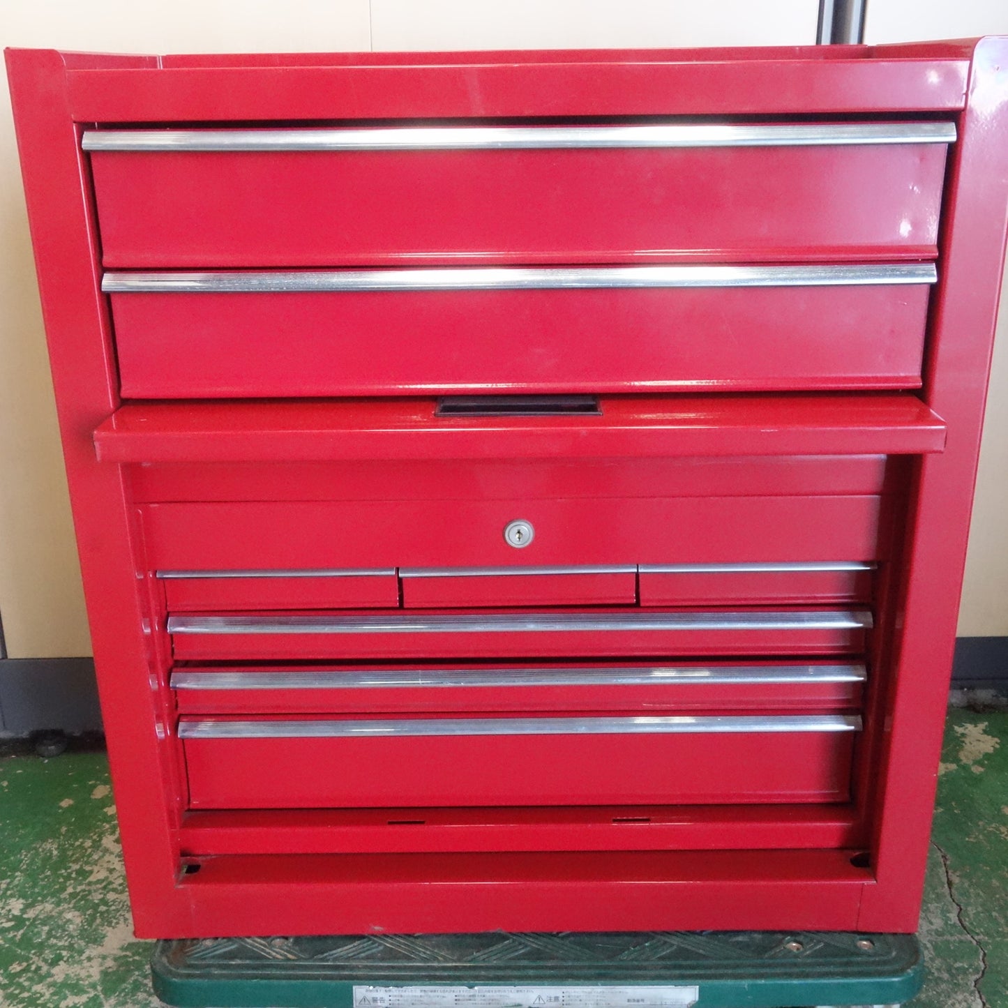 [送料無料] ☆ツール キャビネット チェスト付き 工具箱 収納 赤 2段 引き出し 鍵なし メーカー 型番 不明☆