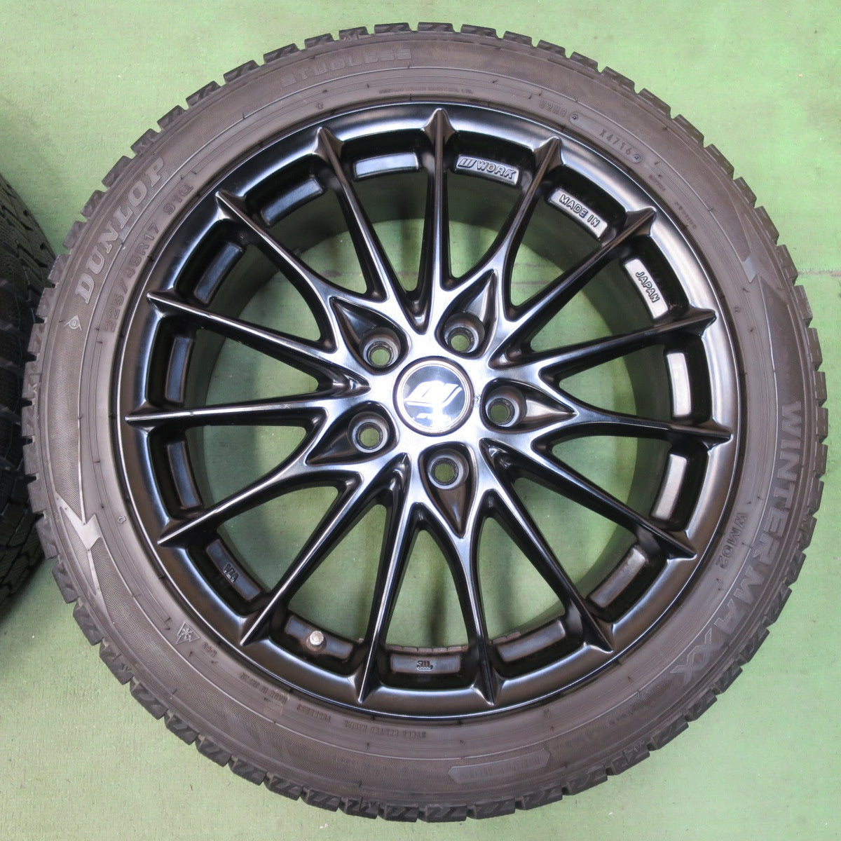 バリ溝！9.5分★MINI F56 WORK IMPORT LABEL IL-1F5 MBL 225/45R17 スタッドレス ダンロップ ウインターマックス WM02 ワーク インポートレーベル PCD112/5H★5110404イス