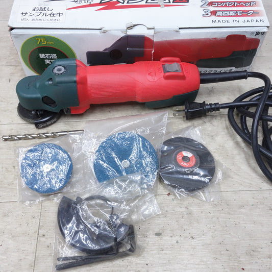 [送料無料] 付属品付き！キレイ◆ニューレジストン 電気式 ミニ グラインダー 雷神スリム2 GR-M58(75)RS2 電動 工具 ディスクグラインダー◆