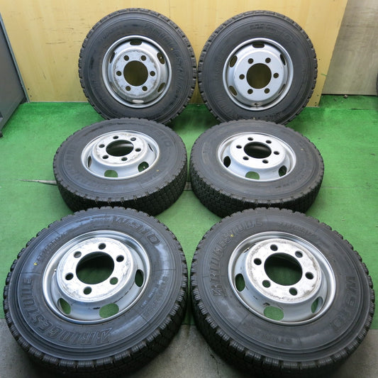 バリ溝！22年！9.5分！6本★トラック 225/80R17.5 123/122L スタッドレス ブリヂストン W910 ブリヂストン 製 スチール 17.5インチ 135-12 PCD222.25/6H★5091801HAス