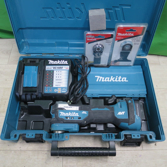 [送料無料] キレイ!付属品付き☆マキタ 充電式 マルチ ツール 18V TM52D 充電器  ケース付き  切断 研削 剥離 電動 工具☆