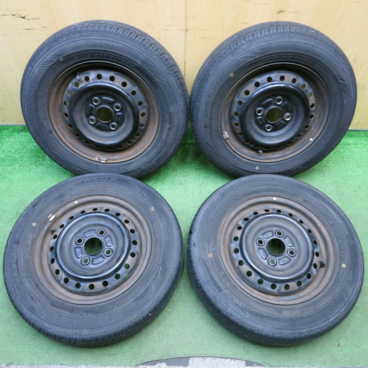 4本価格！22年★145/80R13 ダンロップ EC202 スチール ホイール 13インチ PCD100/4H★5092804HAノ