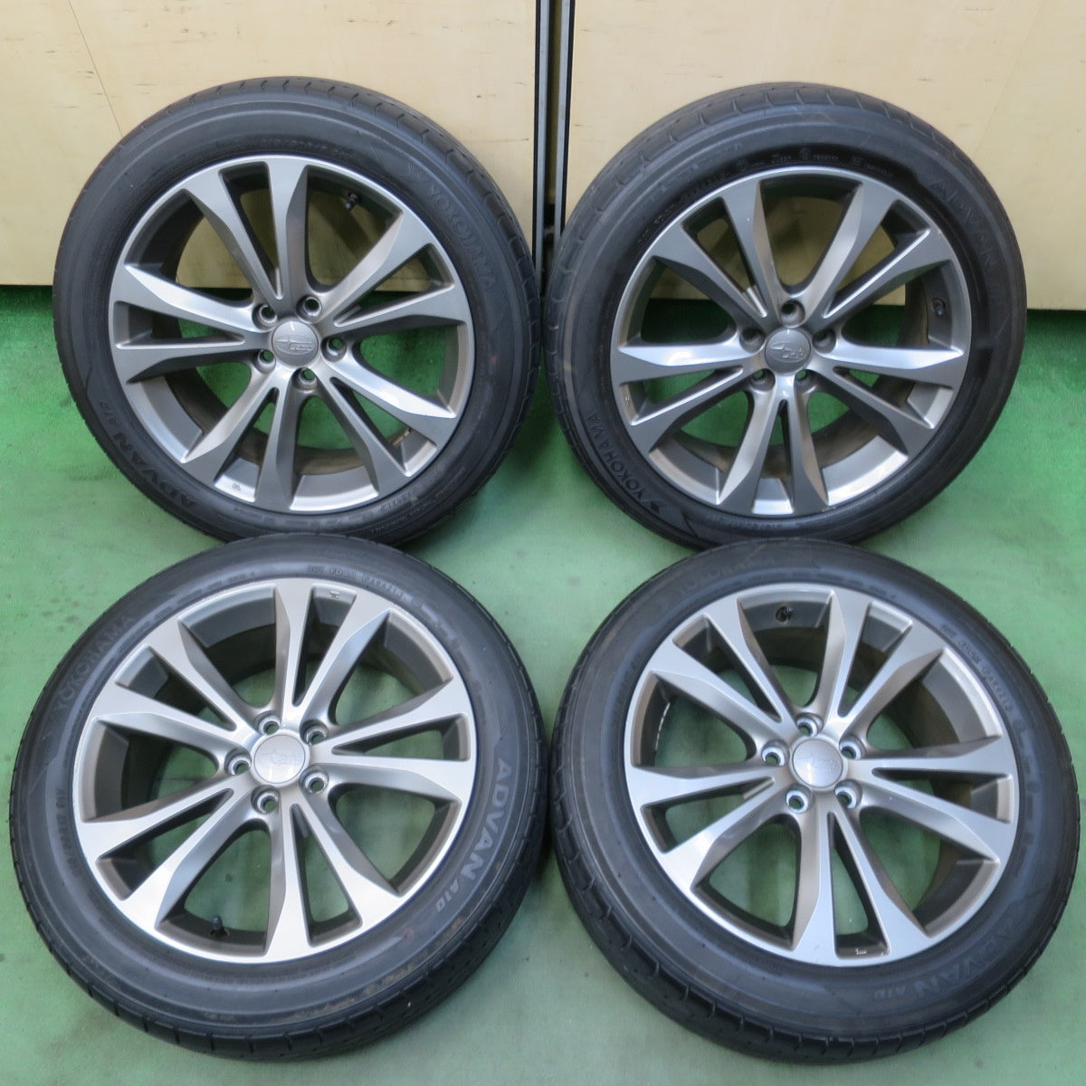 4本価格★スバル レガシィ 純正 215/50R17 ヨコハマ アドバン A10 17インチ PCD100/5H★6032510イノ