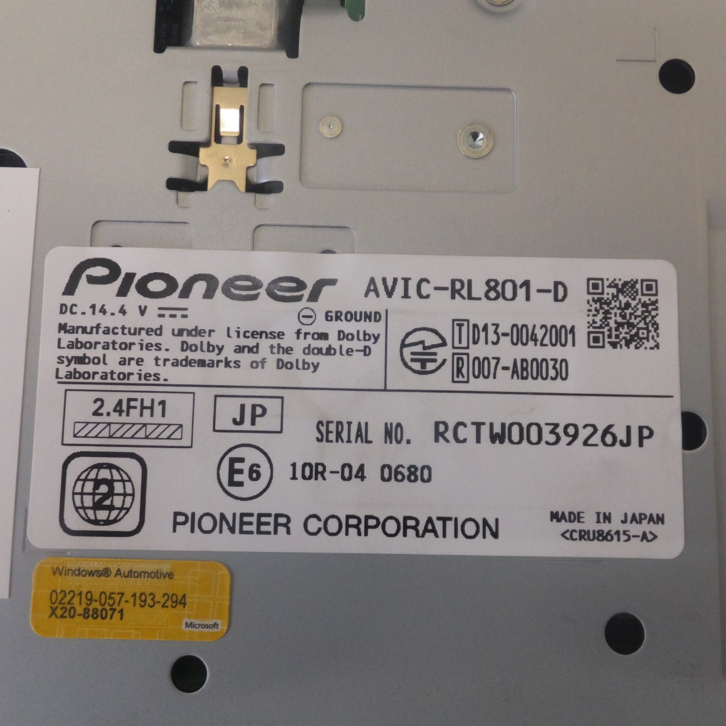 [送料無料] キレイ★カロッツェリア carrozzeria 業務用汎用カーナビゲーション AVIC-RL801-D パイオニア Pioneer★