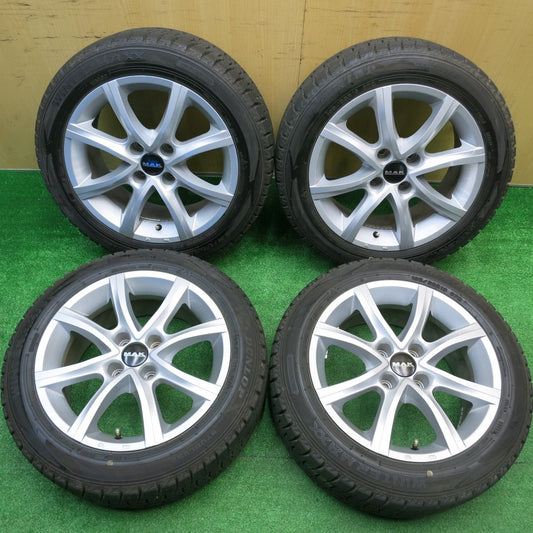 バリ溝！21年！9.5分★シトロエン プジョー 等 MAK ANTIBES 195/55R16 スタッドレス ダンロップ ウインターマックス WM02 16インチ アンチバス PCD108/4H★5102303HAス