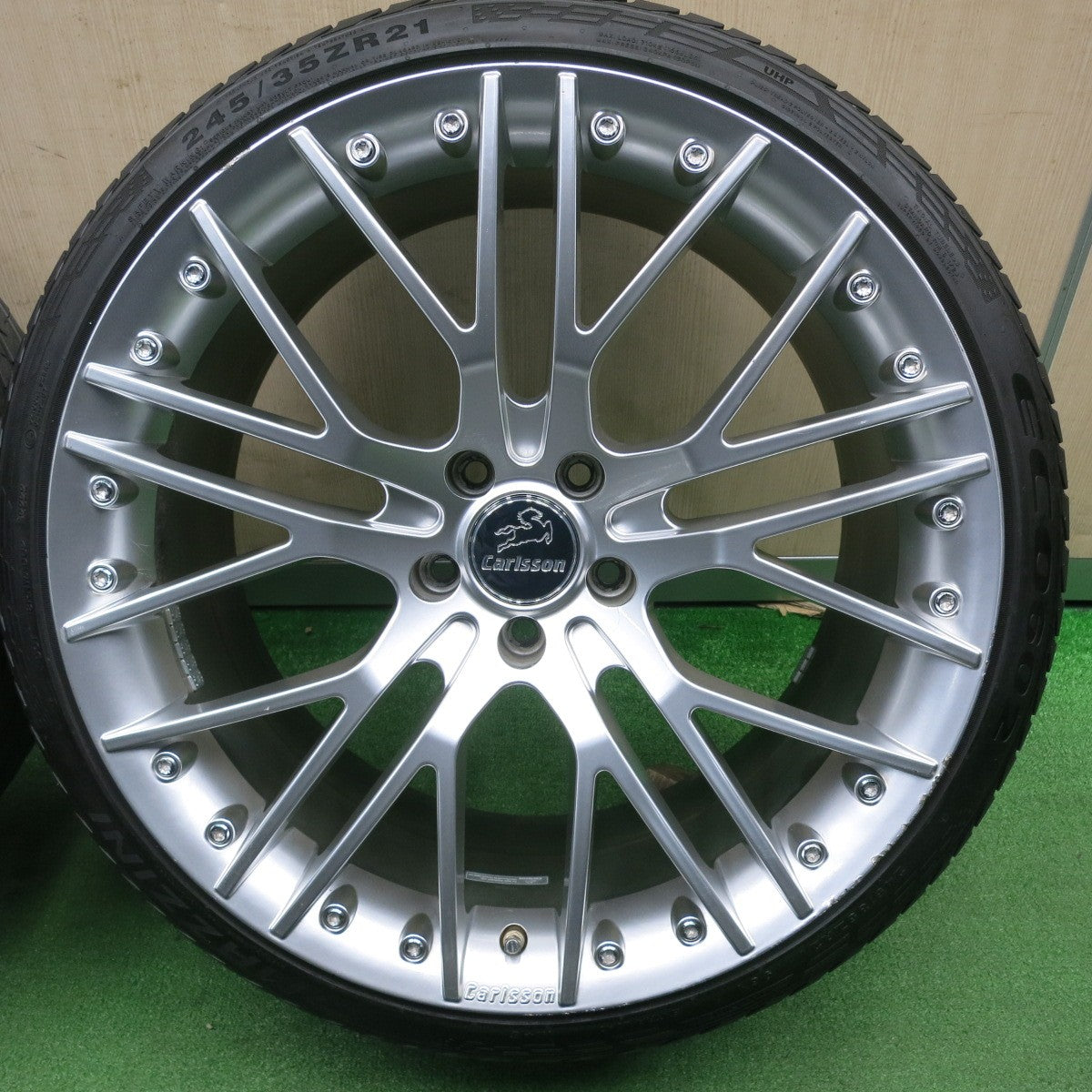 [送料無料] 4本！22年★Carlsson 1/10x Ultralight ブラッシュド 245/35R21 マジーニ ECO602 21インチ カールソン PCD120/5H★5012001TNノ