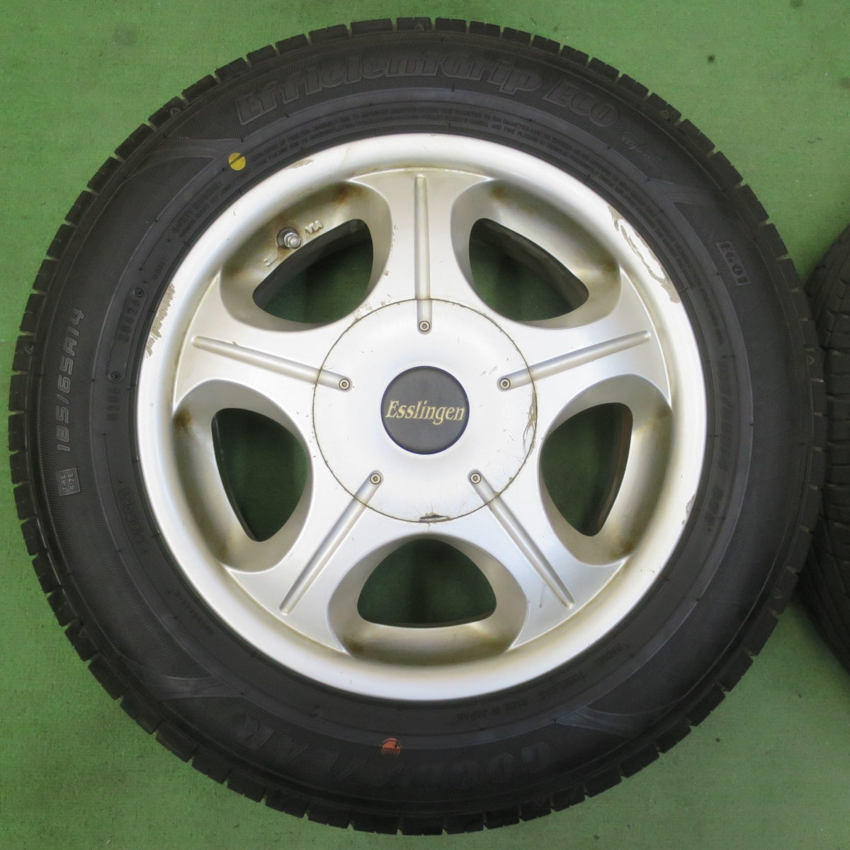 バリ溝！24年！9.5分以上★185/65R14 グッドイヤー EfficientGrip ECO hybrid EG01 Esslingen 14インチ PCD100 114.3/4H マルチ★5061303イノ