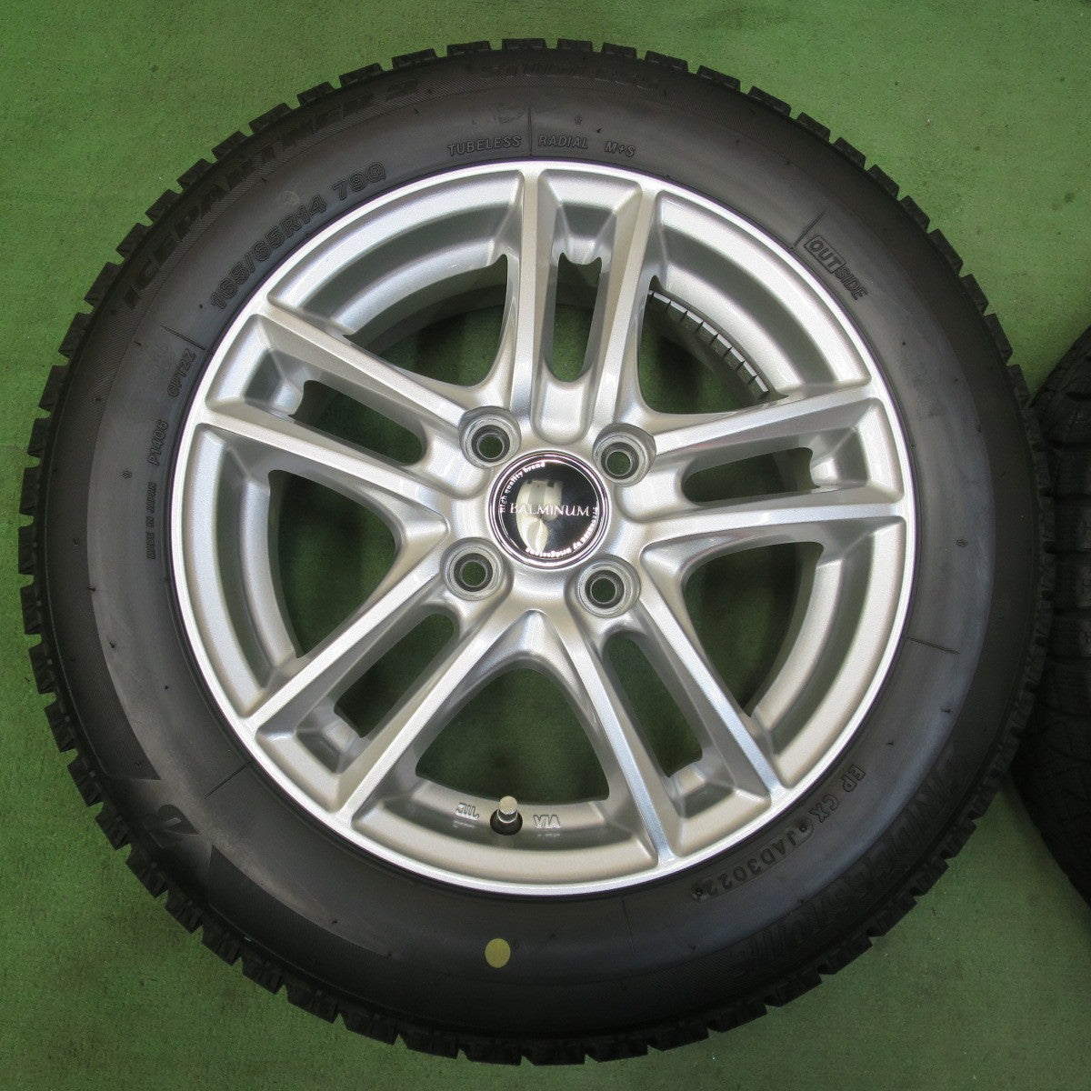 バリ溝！22年！キレイ！9分★スタッドレス 165/65R14 ブリヂストン アイスパートナー2 BALMINUM SR5 バルミナ 14インチ PCD100/4H★5121302イス