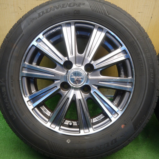 バリ溝！24年！8.5分◎175/70R14 ダンロップ LE MANS V+ SMACK ENKEI スマック エンケイ ルマン 5+ 14インチ PCD100/4H◎6100202Hノ