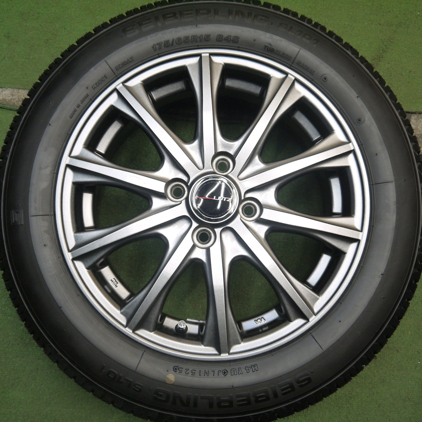バリ溝！25年！キレイ！ほぼ10分★175/65R15 セイバーリング SL101 LUTZ weds 社外 アルミ ウェッズ 15インチ PCD100/4H★5080102Hノ