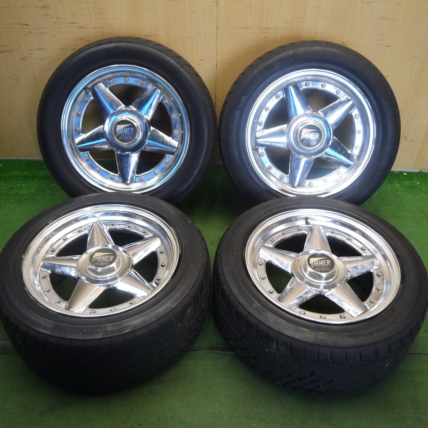 4本価格◎当時物 旧車 IMMER Racing Forg 215/55R16 225/50R16 ブリヂストン V'GRID 55 ヨコハマ GRAND PRIX M5 16インチ PCD114.3/5H◎6071301Hノ
