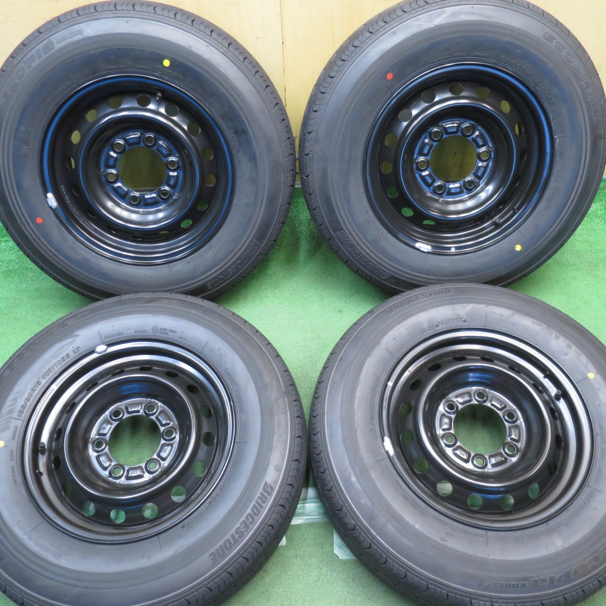 新車外し！26年◎トヨタ ハイエース 純正 スチール 195/80R15 107/105S ブリヂストン エコピア RD613 15インチ PCD139.7/6H◎6091908NJノ