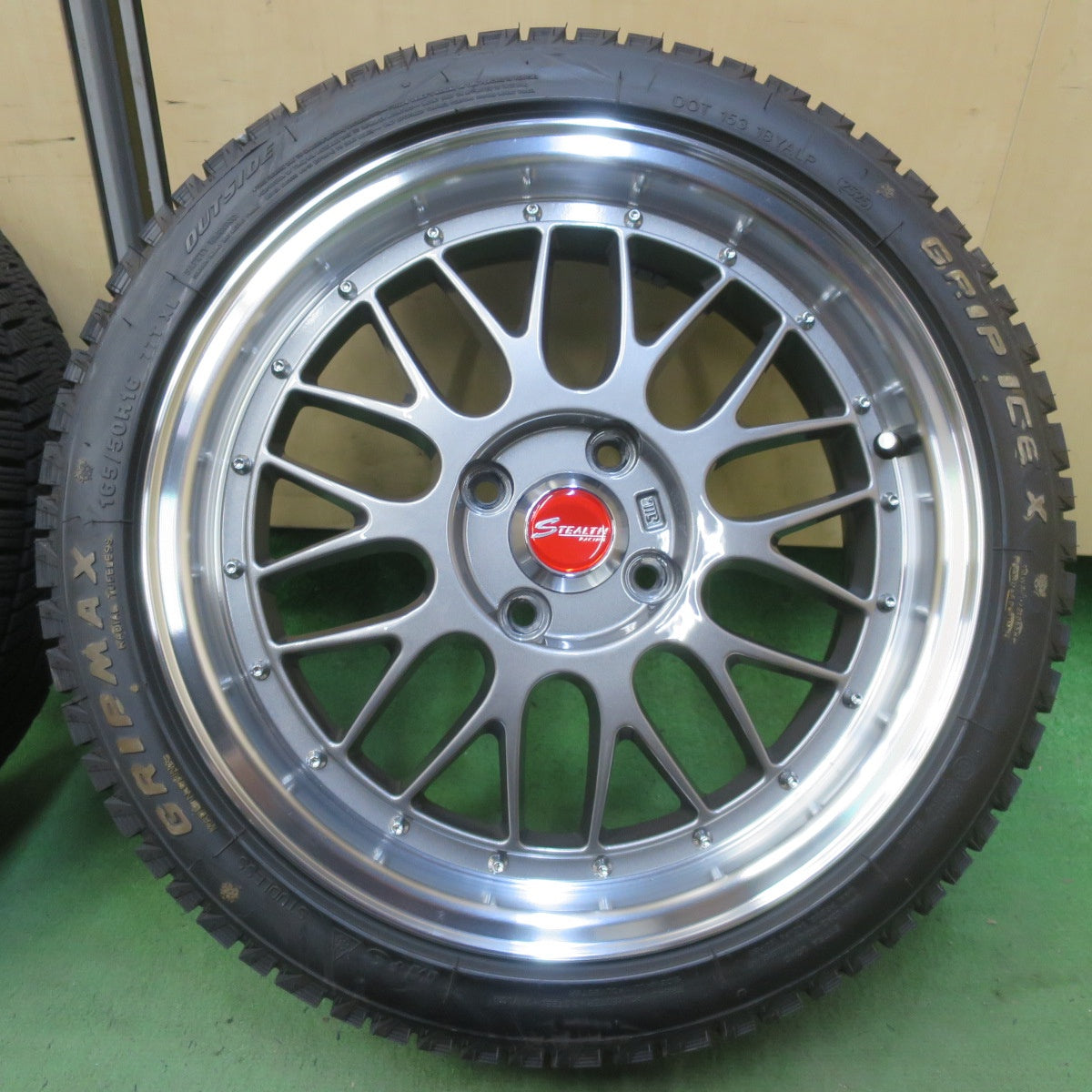 バリ溝！25年！キレイ！9.5分以上◎STEALTH RACING 165/50R16 スタッドレス グリップマックス GRIP ICE X ステルス レーシング 16インチ PCD100/4H◎6070801イス
