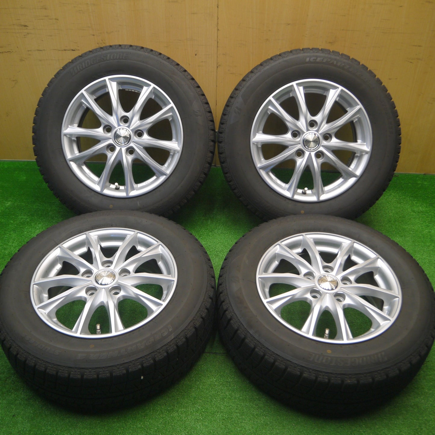 [送料無料] バリ溝！21年！キレイ！9分★スタッドレス 195/65R15 ブリヂストン アイスパートナー2 Exceeder エクシーダー 15インチ PCD114.3/5H★4091102Hス
