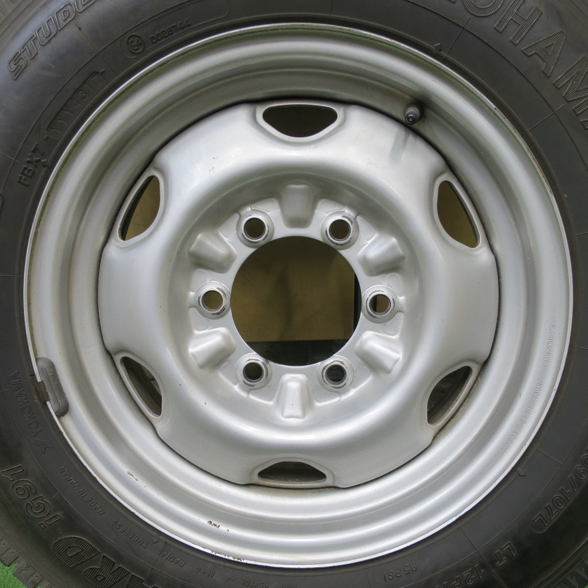 バリ溝！キレイ！9分！1本★スタッドレス 195/75R15 109/107L 12PR ヨコハマ アイスガード iG91 スチール ホイール 15インチ PCD139.7/6H★6012812ナス