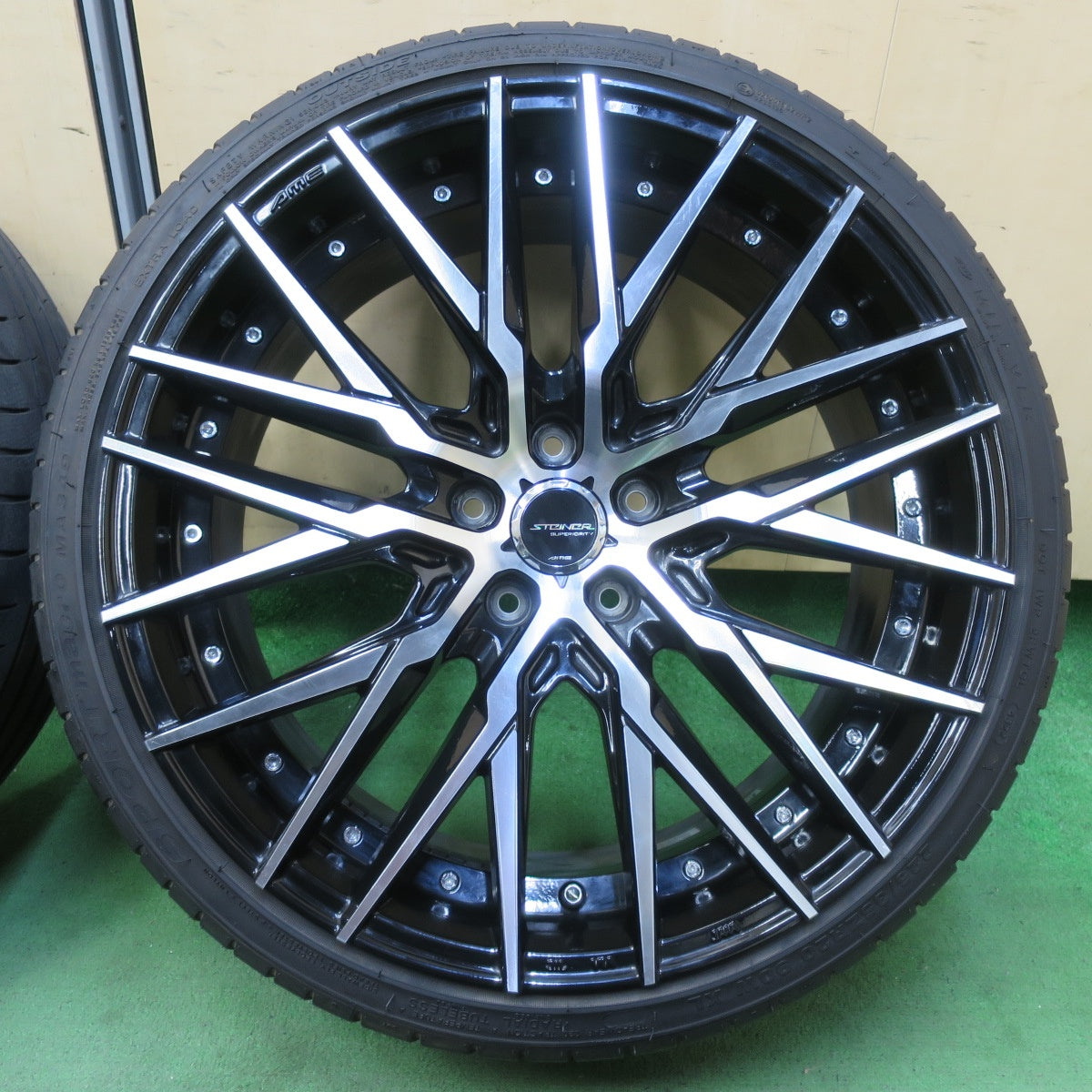 バリ溝！22年！キレイ！9.5分★STEINER CVX AME 225/35R20 ミレバー SPORT macro MA349 シュタイナー 20インチ PCD114.3/5H★5071909イノ