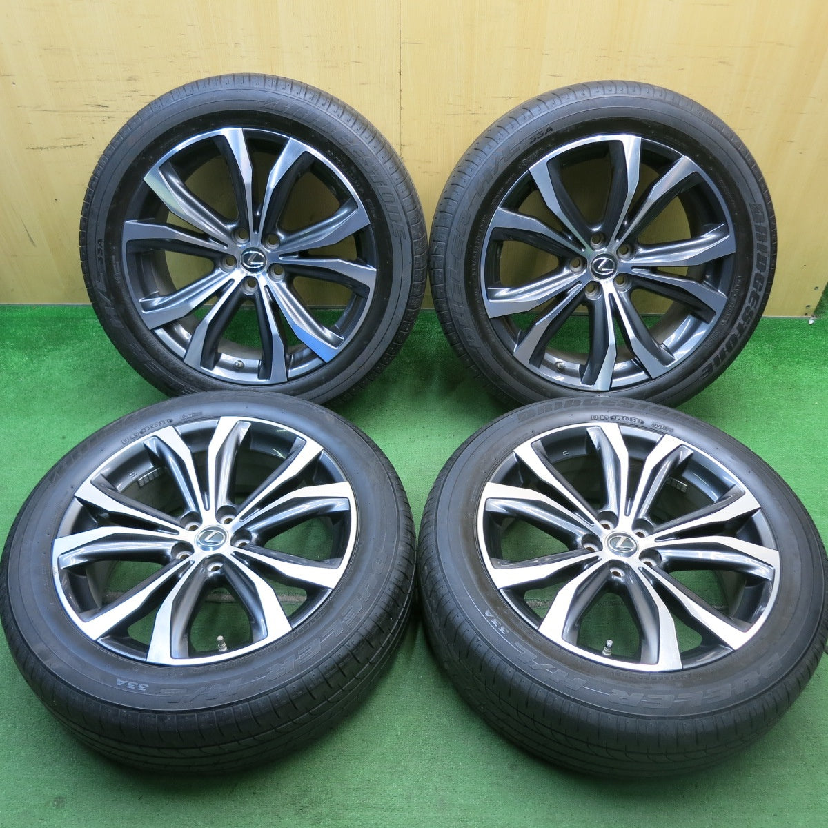 センサー付！バリ溝！21年！9分★レクサス RX バージョンL 純正 235/55R20 ブリヂストン デューラー H/L 33A 20インチ PCD114.3/5H★5071904HAノ