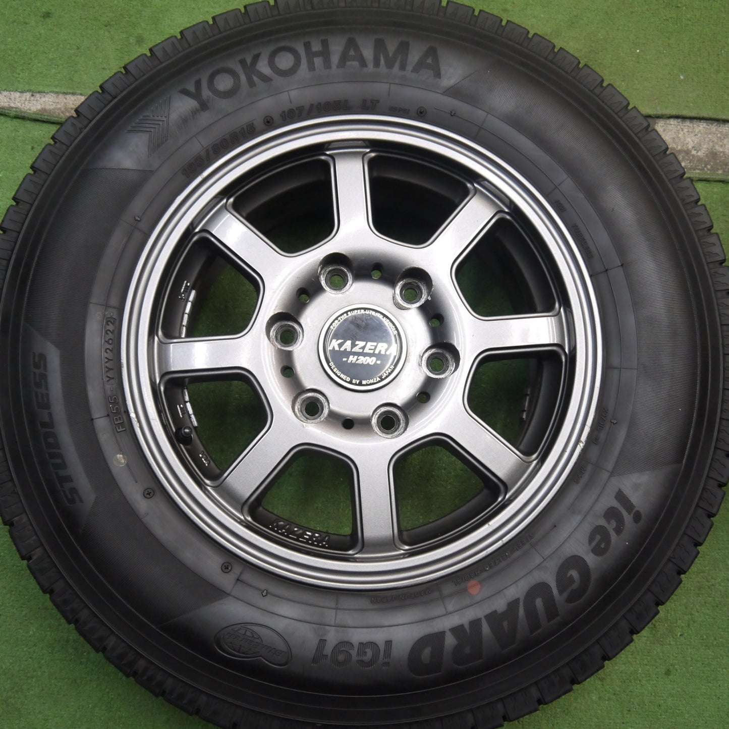 4本価格！22年★ハイエース 等 スタッドレス 195/80R15 107/105L ヨコハマ アイスガード iG91 KAZERA H200 カゼラ 15インチ PCD139.7/6H★5071603Hス