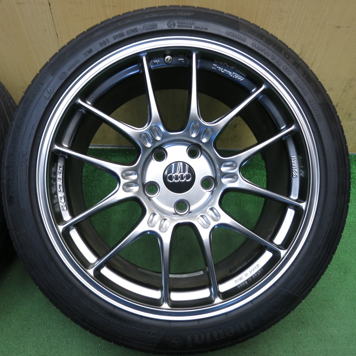センサー付！バリ溝！23年！キレイ！8.5分◎アウディ 等 ENKEI GTC02 245/40R18 コンチネンタル コンチスポーツ コンタクト5 AO エンケイ 18インチ PCD112/5H◎6090501KKノ