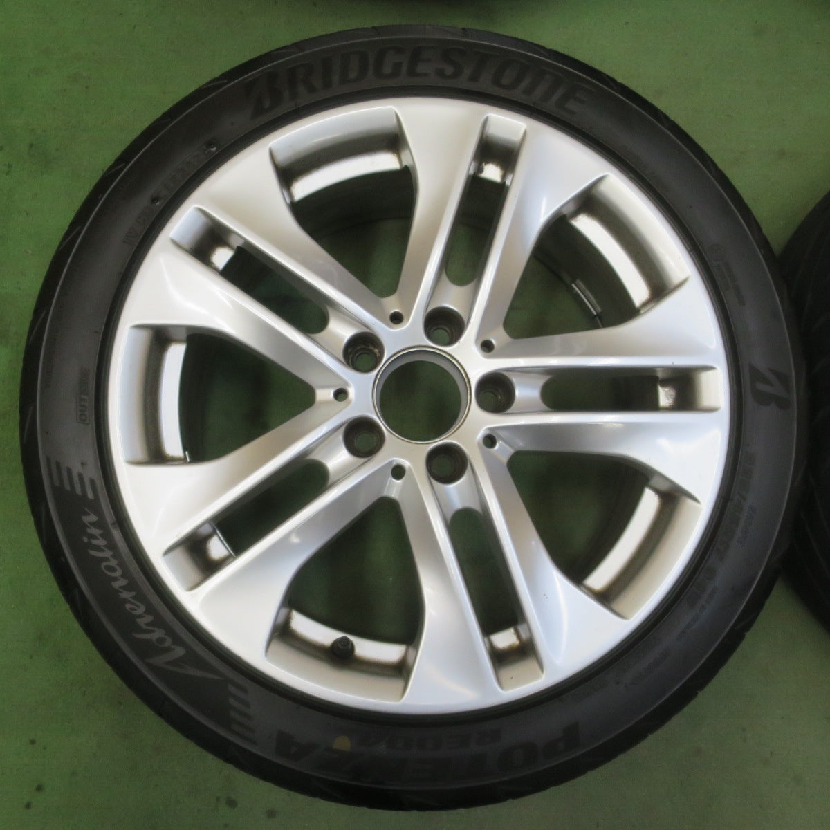 バリ溝！24年！9.5分★ベンツ W204 Cクラス 純正 225/45R17 ブリヂストン ポテンザ RE004 17インチ PCD112/5H★6052804イノ