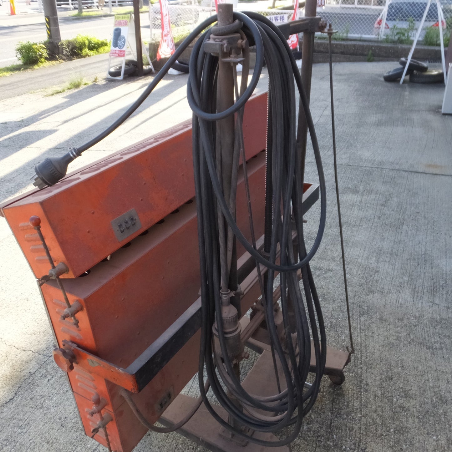 【愛知発 直接引取限定】◆赤外線 ライト ヒーター 乾燥 機 板金 塗装 メーカー 型式 不明 200V NIKKO ニッコー INFRARED RAYS STAND NKR24◆