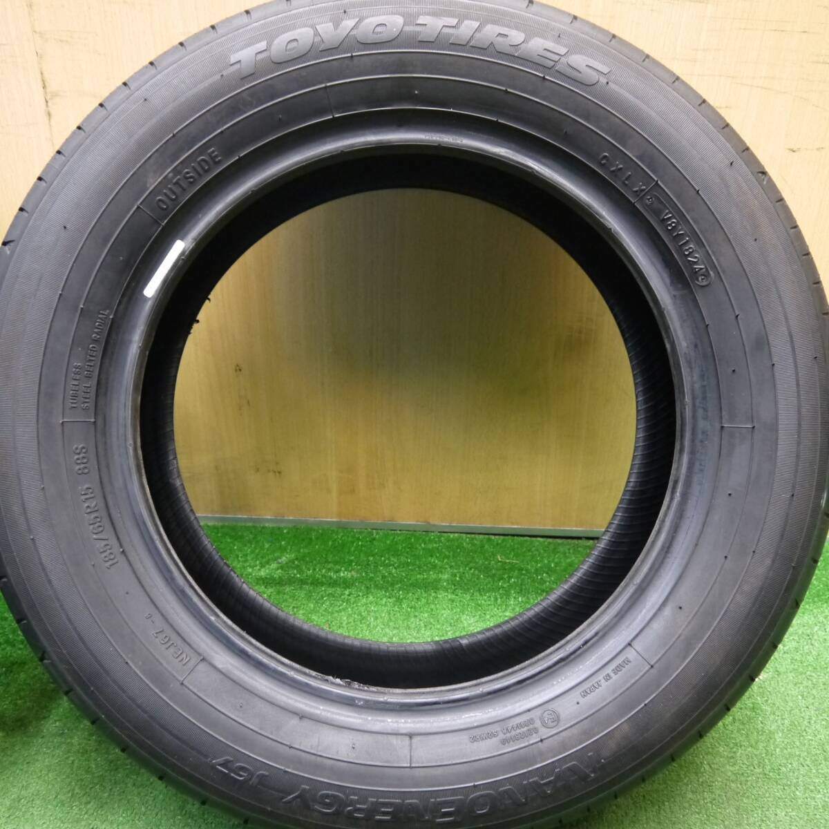 バリ溝 24年 9分★185/65R15 トーヨー ナノエナジー J67 15インチ フリード シエンタ アクア ノート マツダ2等★5031806Hノタ