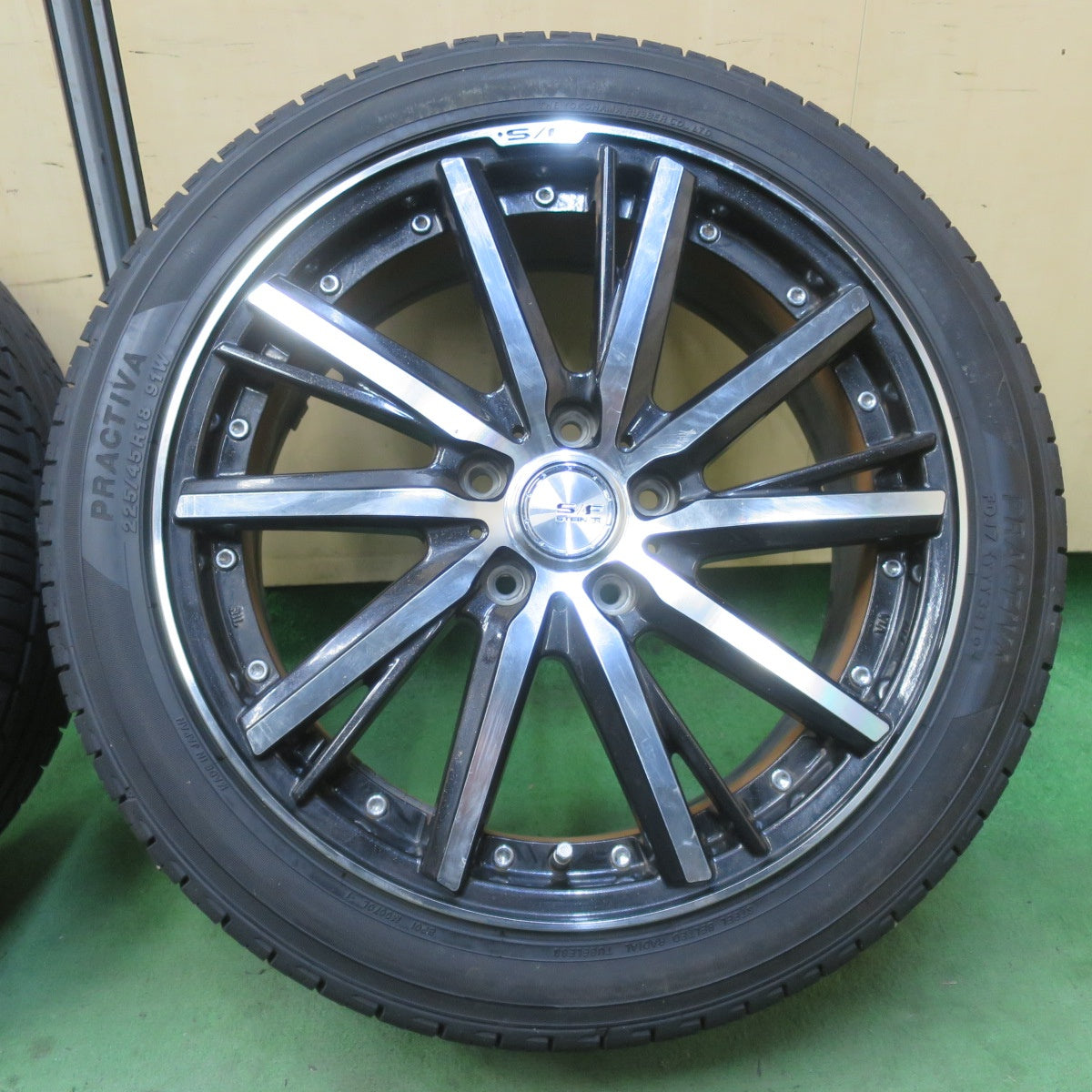 バリ溝！9.5分★S/F STEINER 225/45R18 プラクティバ BP01 ヨコハマ シュタイナー 18インチ PCD114.3/5H★6021504IMノ