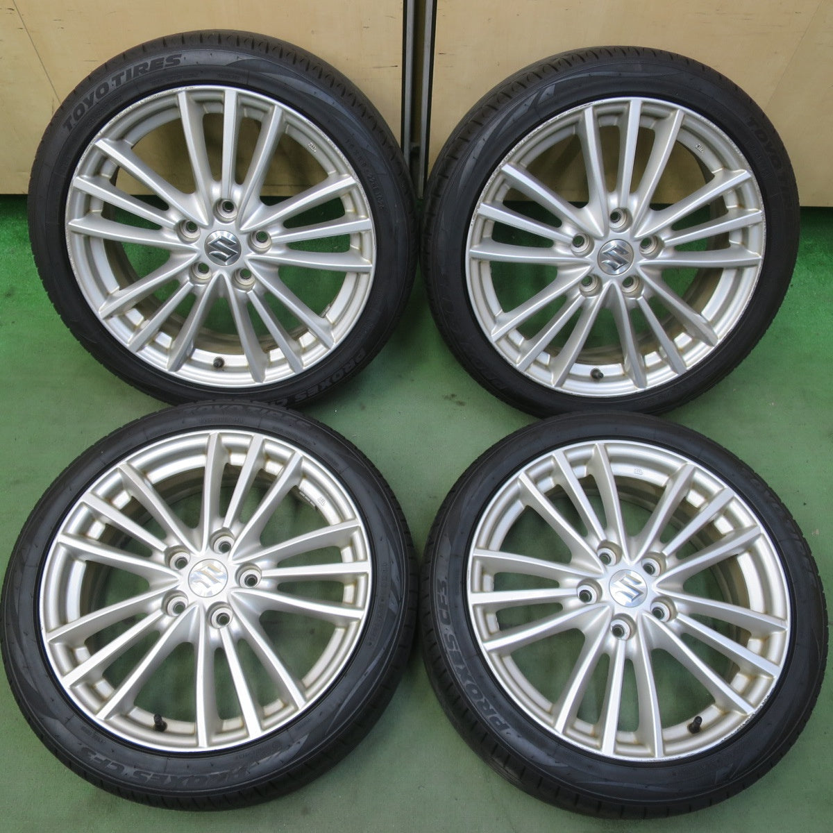 バリ溝！25年！9.5分◎スズキ ZC32S スイフト スポーツ 純正 195/45R17 トーヨー プロクセス CF3 17インチ PCD114.3/5H◎6081906イノ