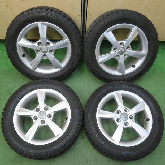バリ溝！キレイ！9.5分★アウディ A3 8V 純正 205/55R16 スタッドレス ダンロップ ウインターマックス WM02 16インチ PCD112/5H★6020606イス