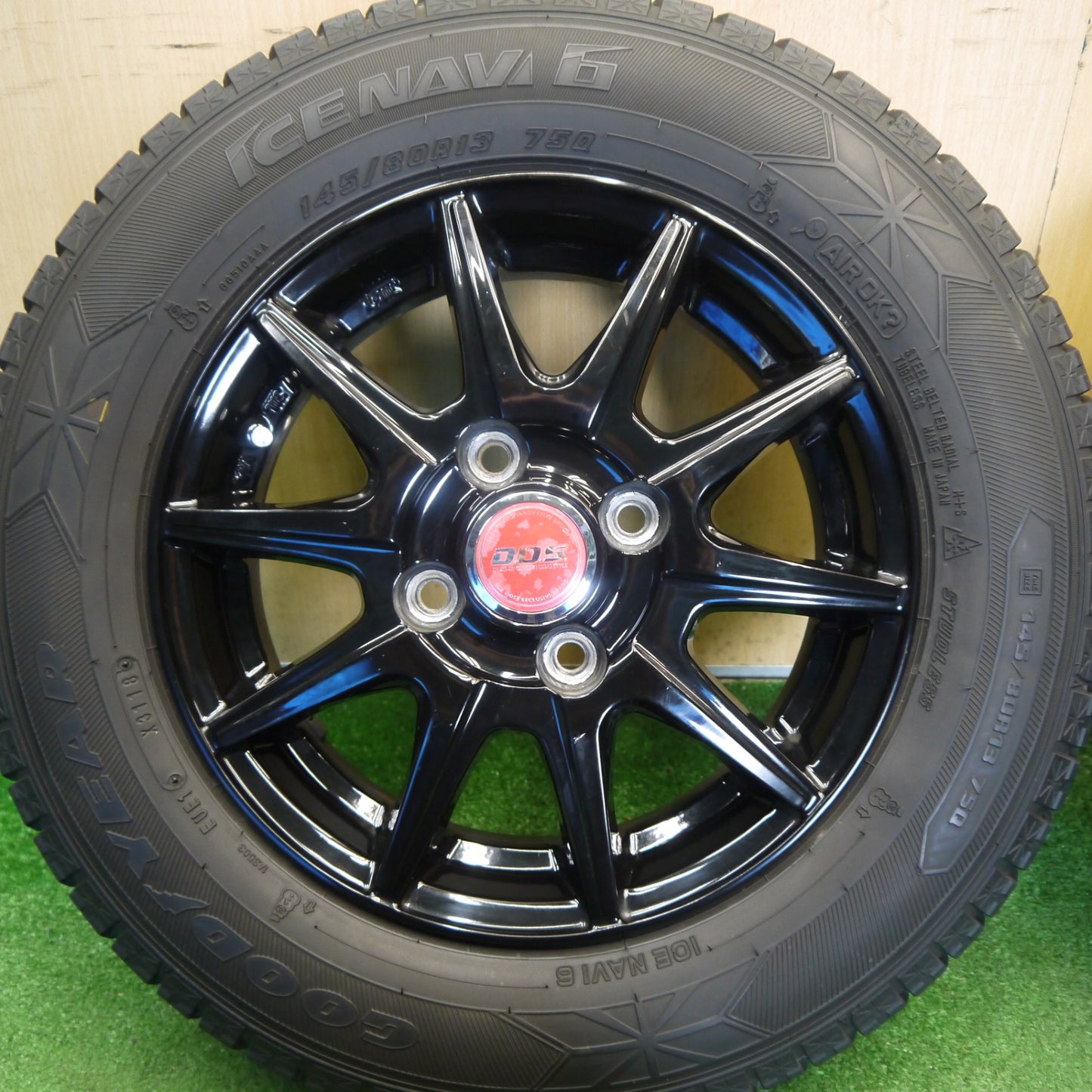 4本価格★スタッドレス 145/80R13 グッドイヤー アイスナビ6 D.O.S. DOS 13インチ PCD100/4H★6042001Hス