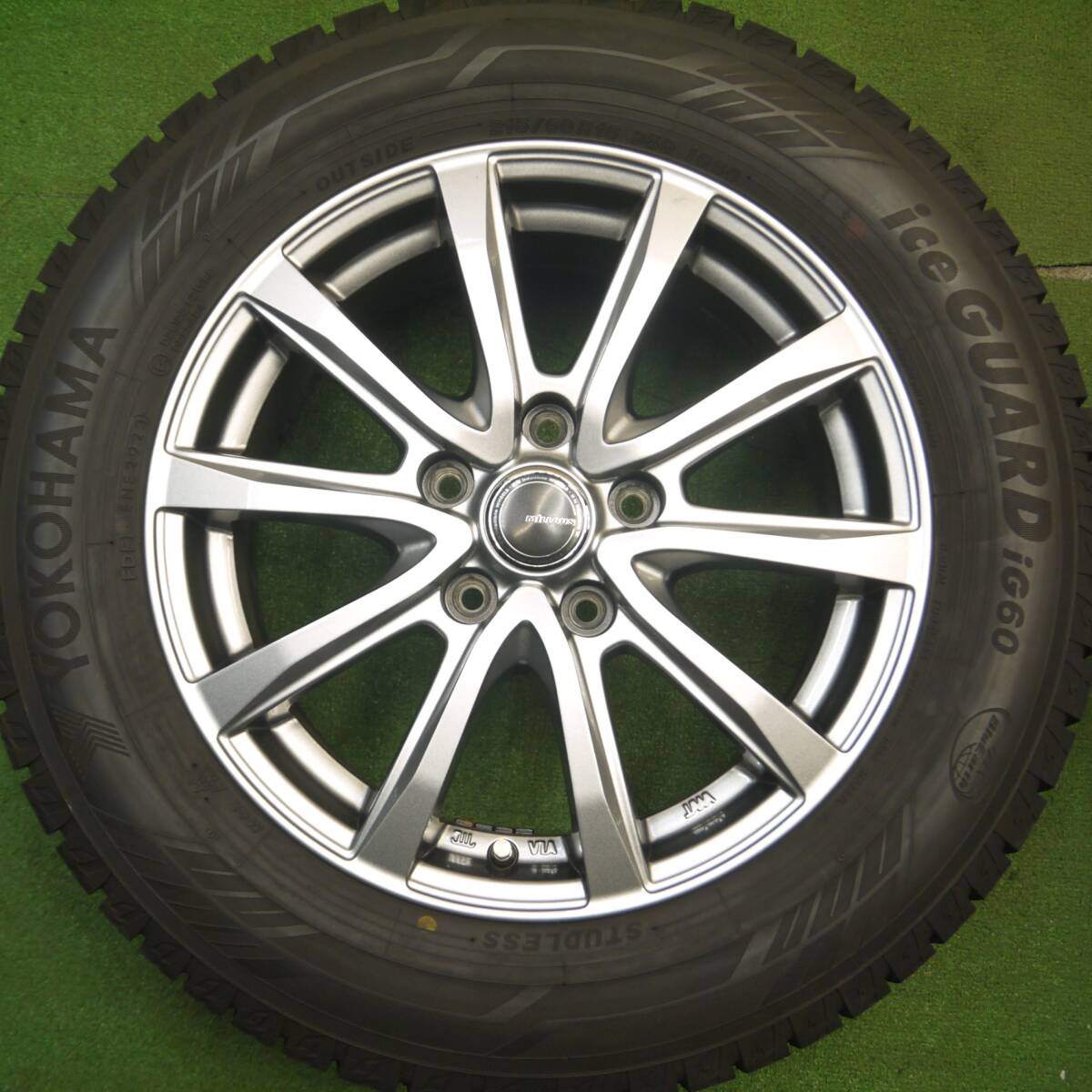 超バリ溝！23年！キレイ！ほぼ10分★スタッドレス 215/60R16 ヨコハマ アイスガード iG60 MiLLOUS ミルアス 16インチ PCD114.3/5H★5022606Hス