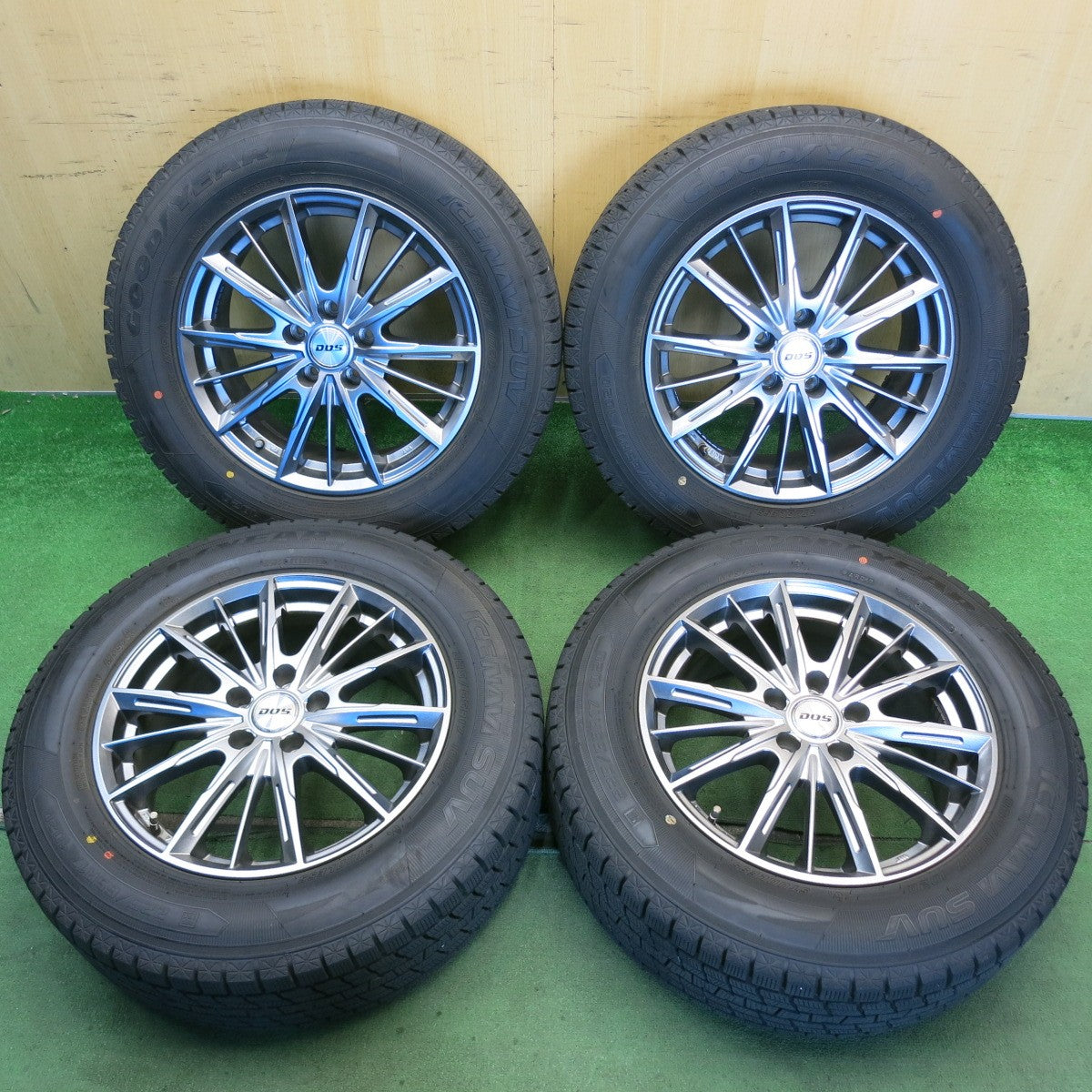 バリ溝！23年！キレイ！9.5分◎スタッドレス 225/65R17 グッドイヤー アイスナビ SUV D.O.S. DOS 社外 アルミ 17インチ PCD114.3/5H◎6080203HAス