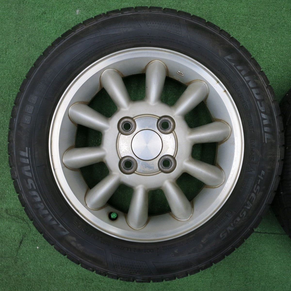 [送料無料] バリ溝！23年！ほぼ10分★スズキ ラパン 純正 155/65R13 ランドセイル 4-SEASONS 13インチ PCD100/4H★4121402NJノ