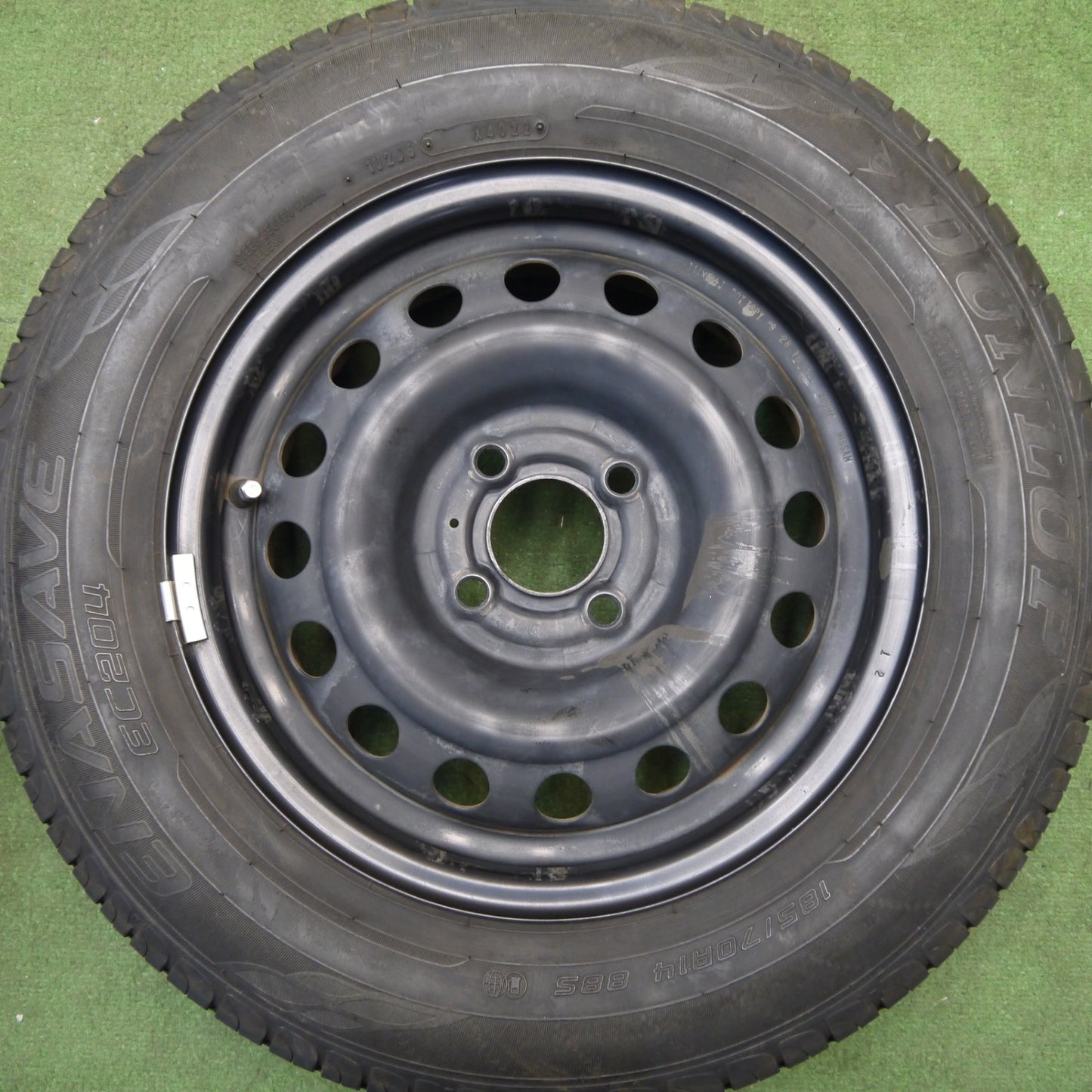 バリ溝！22年！9.5分★185/70R14 ダンロップ エナセーブ EC204 スチール ホイール 14インチ PCD100/4H★6032301Hノ