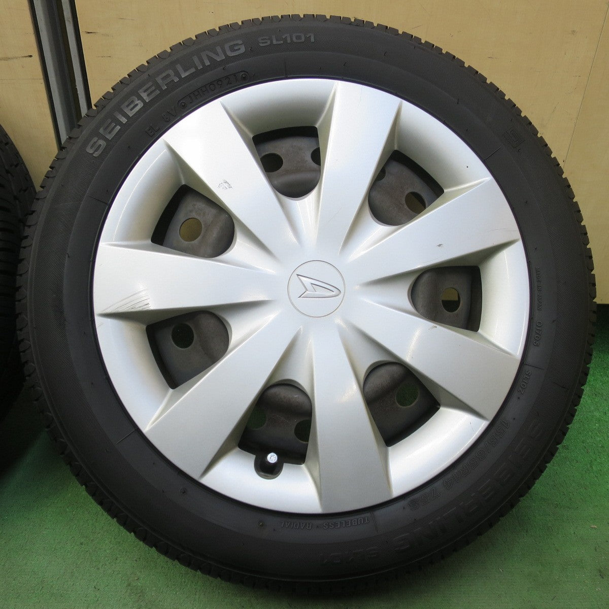 4本価格◎ダイハツ ミライース 純正 スチール 155/65R14 セイバーリング SL101 14インチ PCD100/4H◎6071301イノ