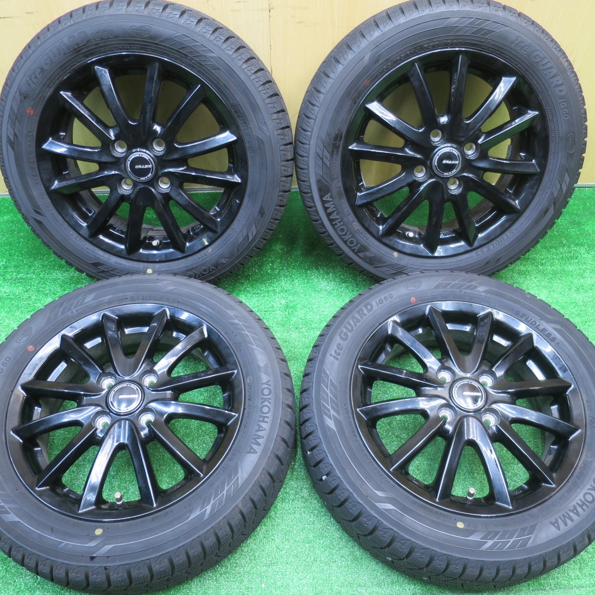 バリ溝！23年！9.5分★スタッドレス 155/65R14 ヨコハマ アイスガード iG60 QRASIZ KOSEI クレイシズ コーセイ 14インチ PCD100/4H★5101404NJス