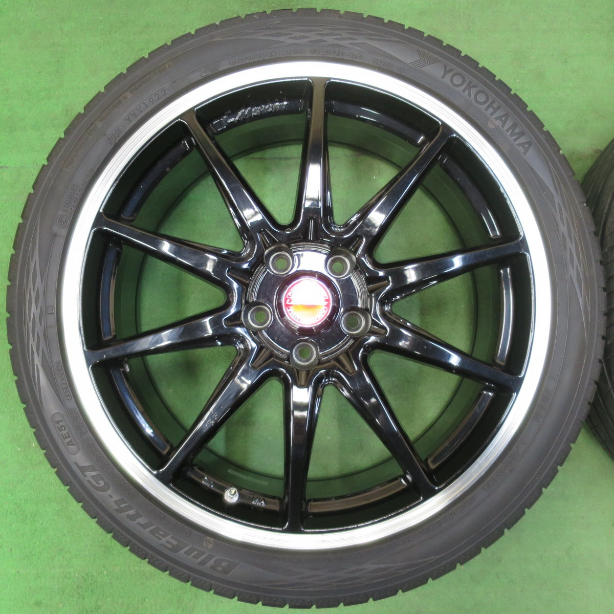 [送料無料] バリ溝！22年！9.5分★Lehrmeister LM SPORT RS10 245/40R19 ヨコハマ BluEarth-GT AE51 レアマイスター LMスポーツ PCD114.3/5H★4112601イノ