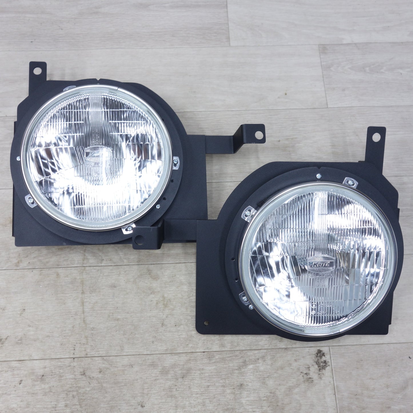 [送料無料] 未使用！左右セット◆4型～ ハイエース GOODSPEED ヘッドライト 丸目 KOITO ハロゲン HCR-221 HCR-1 997-16142 HID-H01 ヘッドランプ グッドスピード マットブラック塗装◆