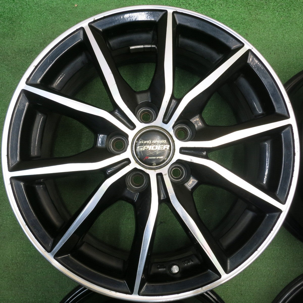 4本価格★プリウス 等 EURO SPEED SPIDER MANARAY SPORT 15インチ ホイール ユーロスピード スパイダー マナレイスポーツ 15×6J PCD100/5H★6052311HAホ