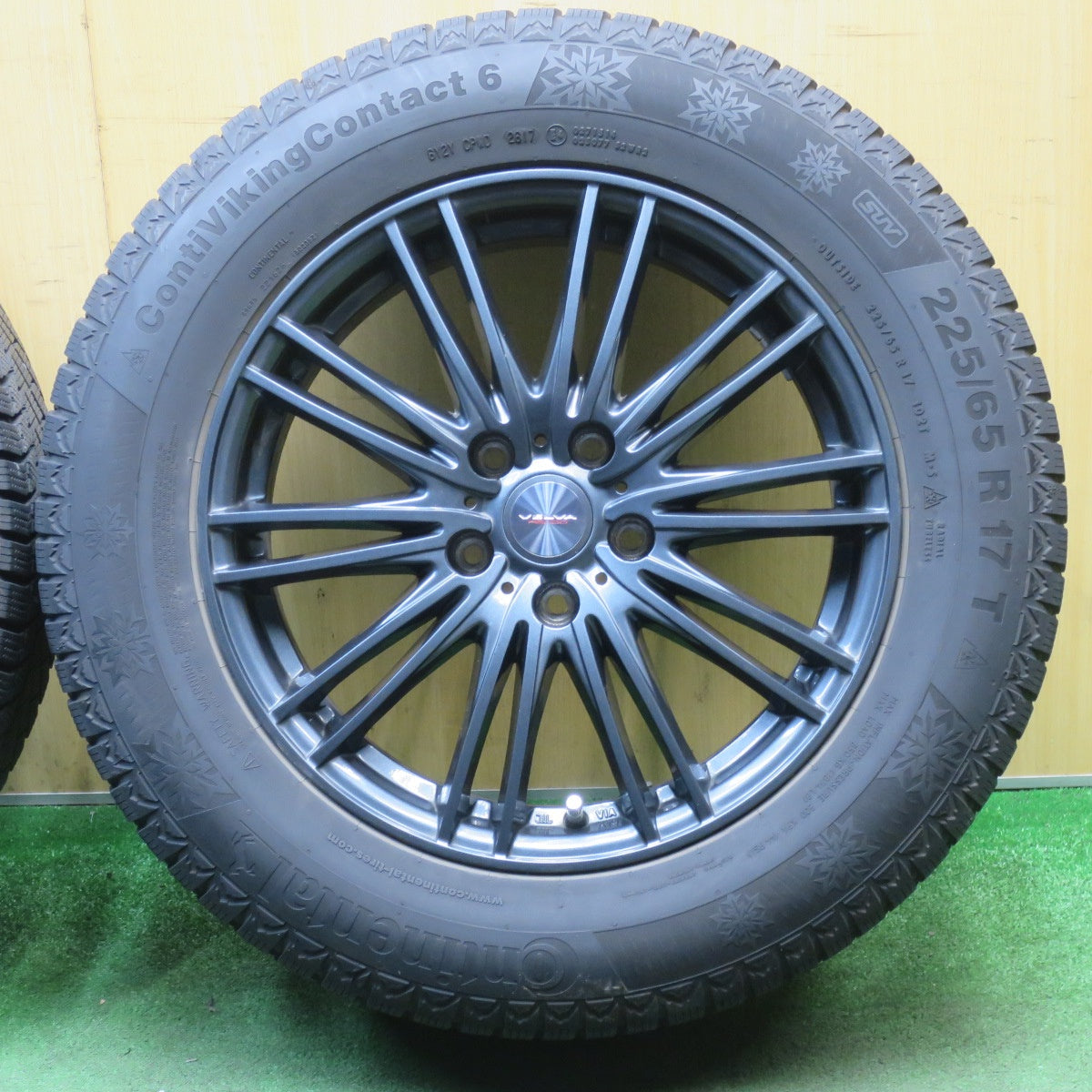 バリ溝！8.5分★スタッドレス 225/65R17 コンチネンタル コンチバイキング コンタクト6 VELVA AGUDO ヴェルヴァ アグード 17インチ PCD114.3/5H★6031101NJス