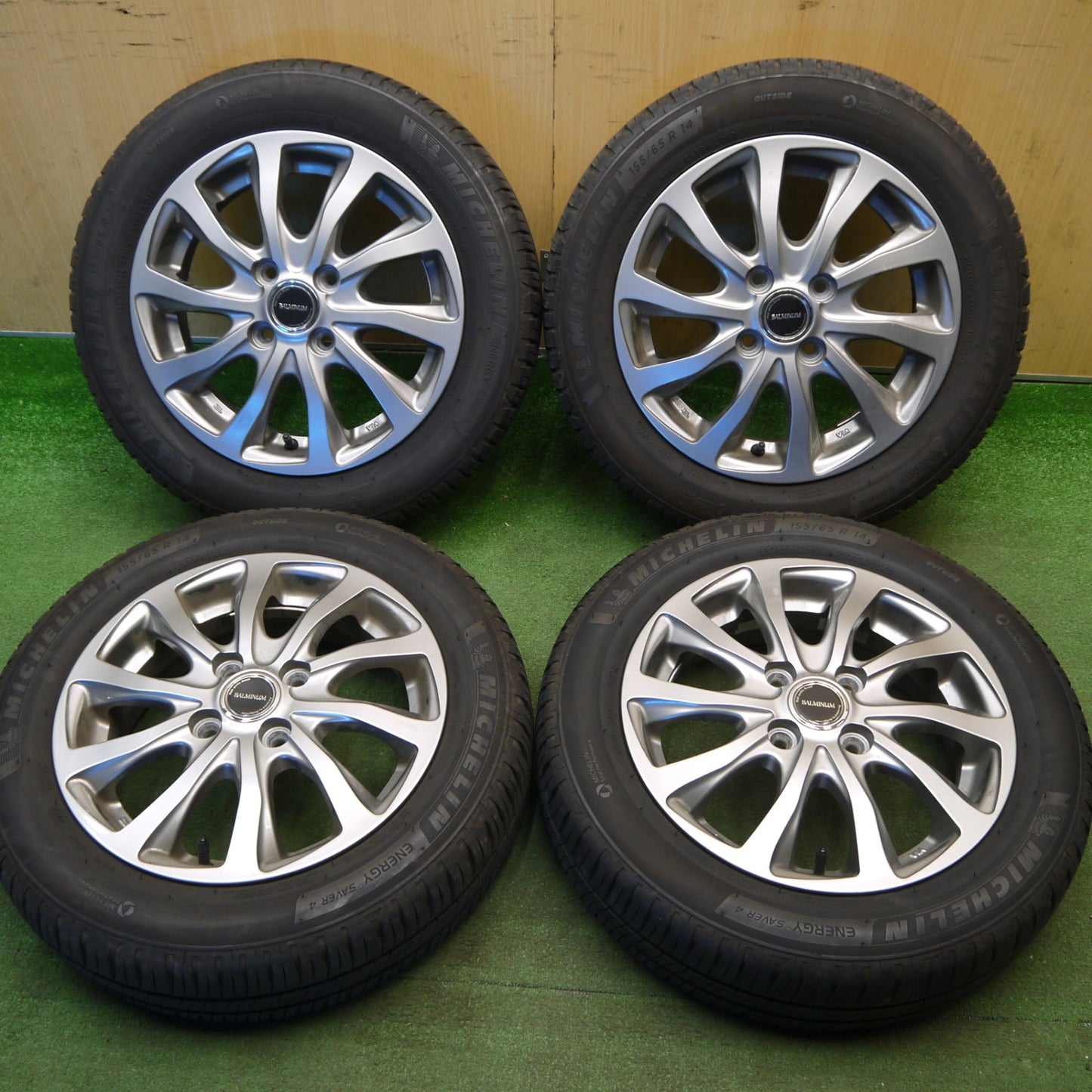 4本価格！23年★155/65R14 ミシュラン エナジーセイバー4 BALMINUM TR10 バルミナ 14インチ PCD100/4H★6032406Hノ