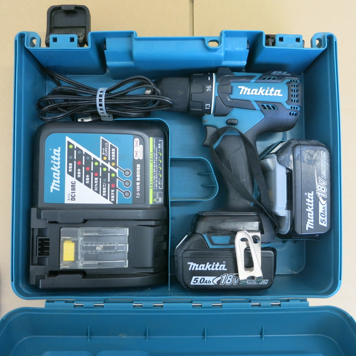 [送料無料] バッテリー2個！キレイ◆マキタ 充電式 ドライバ ドリル DF480D RTX 電動 工具 18V 防滴 防塵 防じん Makita◆