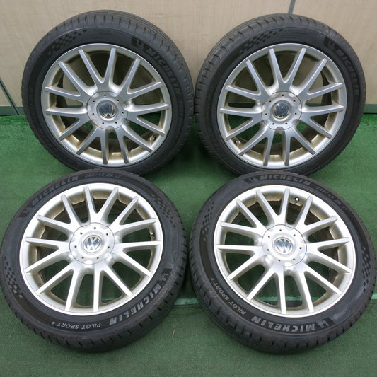 *送料無料* バリ溝！22年！9.5分★ワーゲン ゴルフ5 ヴァリアント 純正 225/45R17 ミシュラン パイロット スポーツ5 PCD112/5H★4051101HAノ