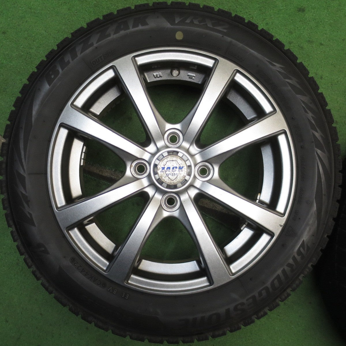キレイ！22年★スタッドレス 155/65R14 ブリヂストン ブリザック VRX2 ZACK JP-110 MONZA ザック 14インチ PCD100/4H★5081302NJス