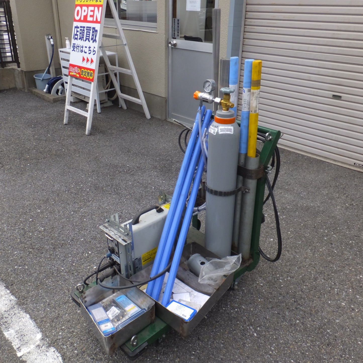 【岐阜発 直接引取限定】岐阜発★パナソニック Panasonic フルデジタル直流TIG溶接機 YC-200BL3　台車 各種 付属品 　未使用 アルゴン ボンベ　セット★