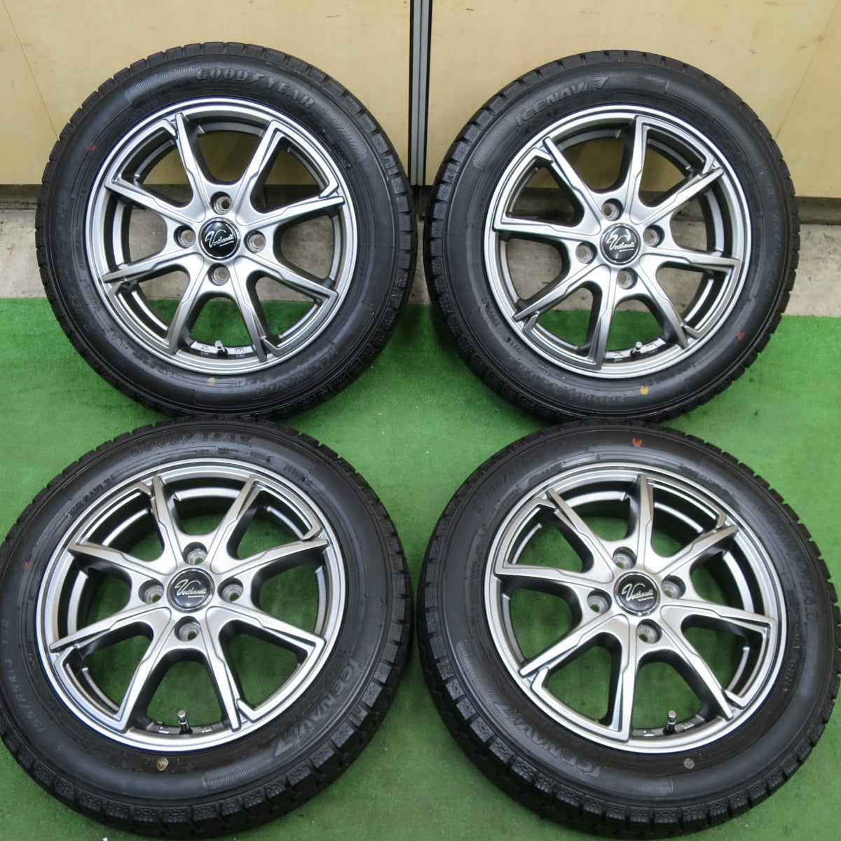 バリ溝！23年！9.5分以上★スタッドレス 155/65R14 グッドイヤー アイスナビ7 Verthandi ヴェルザンディ ヴェルサンディ 14インチ PCD100/4H★5112503TTス