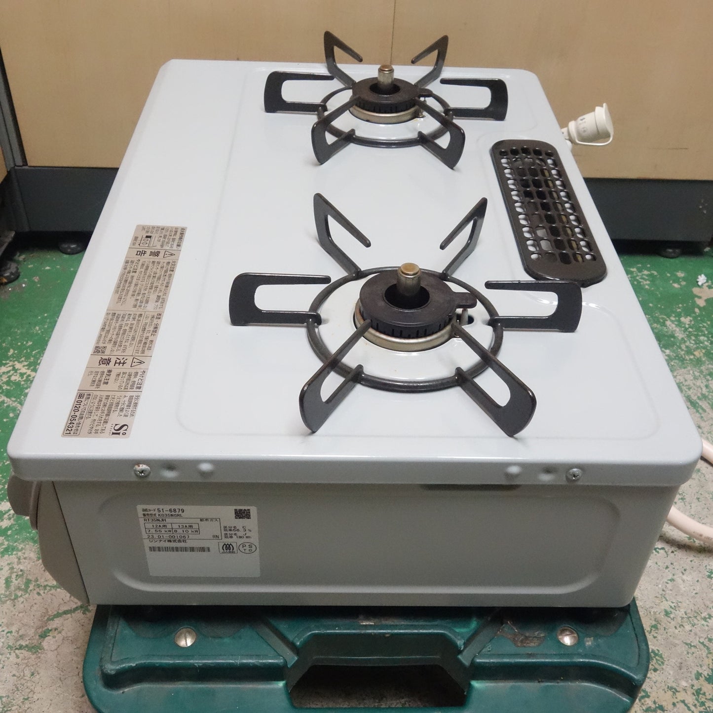 [送料無料] キレイ☆リンナイ ガス コンロ ガス テーブル KG35NGRL 都市ガス グリル未使用 左強火力 2023年製☆