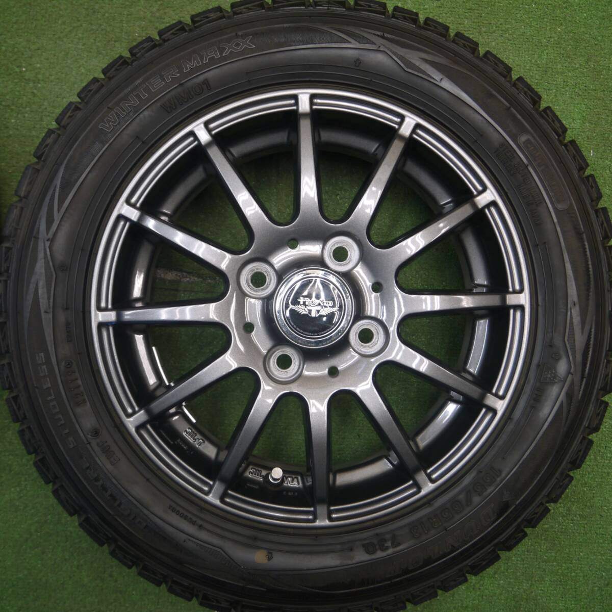 バリ溝！キレイ！9.5分以上★スタッドレス 155/65R13 ダンロップ ウインターマックス WM01 TEAD テッド 13インチ PCD100/4H★5020708Hス