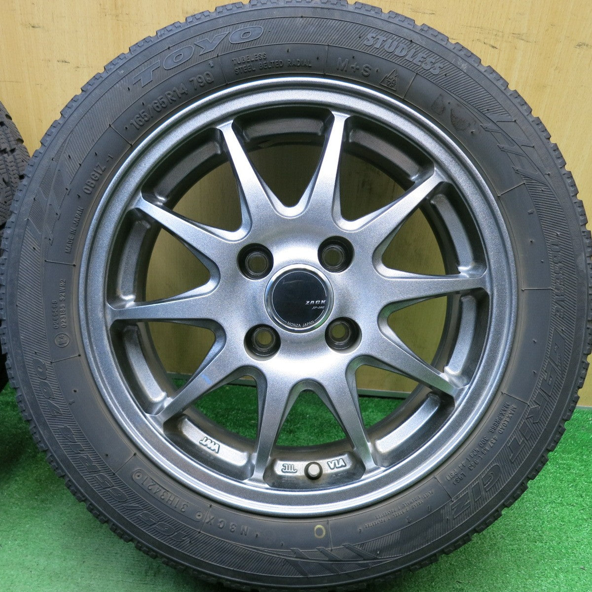 キレイ！21年★スタッドレス 165/65R14 トーヨー オブザーブ ガリット GIZ ZACK JP-202 MONZA ザック 14インチ PCD100/4H★5060711HAス