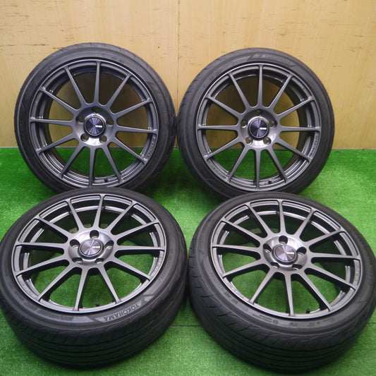 *送料無料* バリ溝！23年！キレイ！ほぼ10分★ENKEI PF03 195/45R17 ヨコハマ アドバン FLEVA 17インチ エンケイ PCD114.3/5H★4090605Hノ